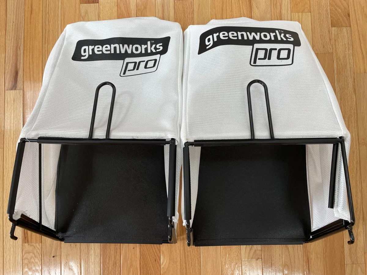 2x Greenworks Original Grass Bag With Metal Frame 80V Pro Lawn Mowers Lot