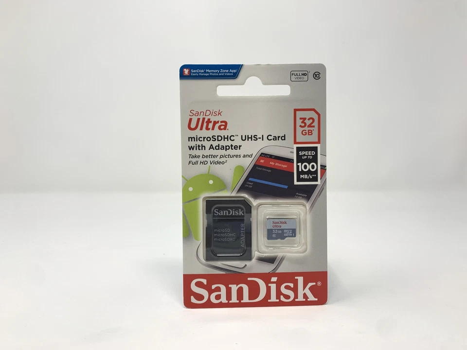SanDisk Ultra 32GB UHS-I C10 Micro SD Card W/Adapter 100Mb/s Pack of 25 By Lot - Image 3 of 3