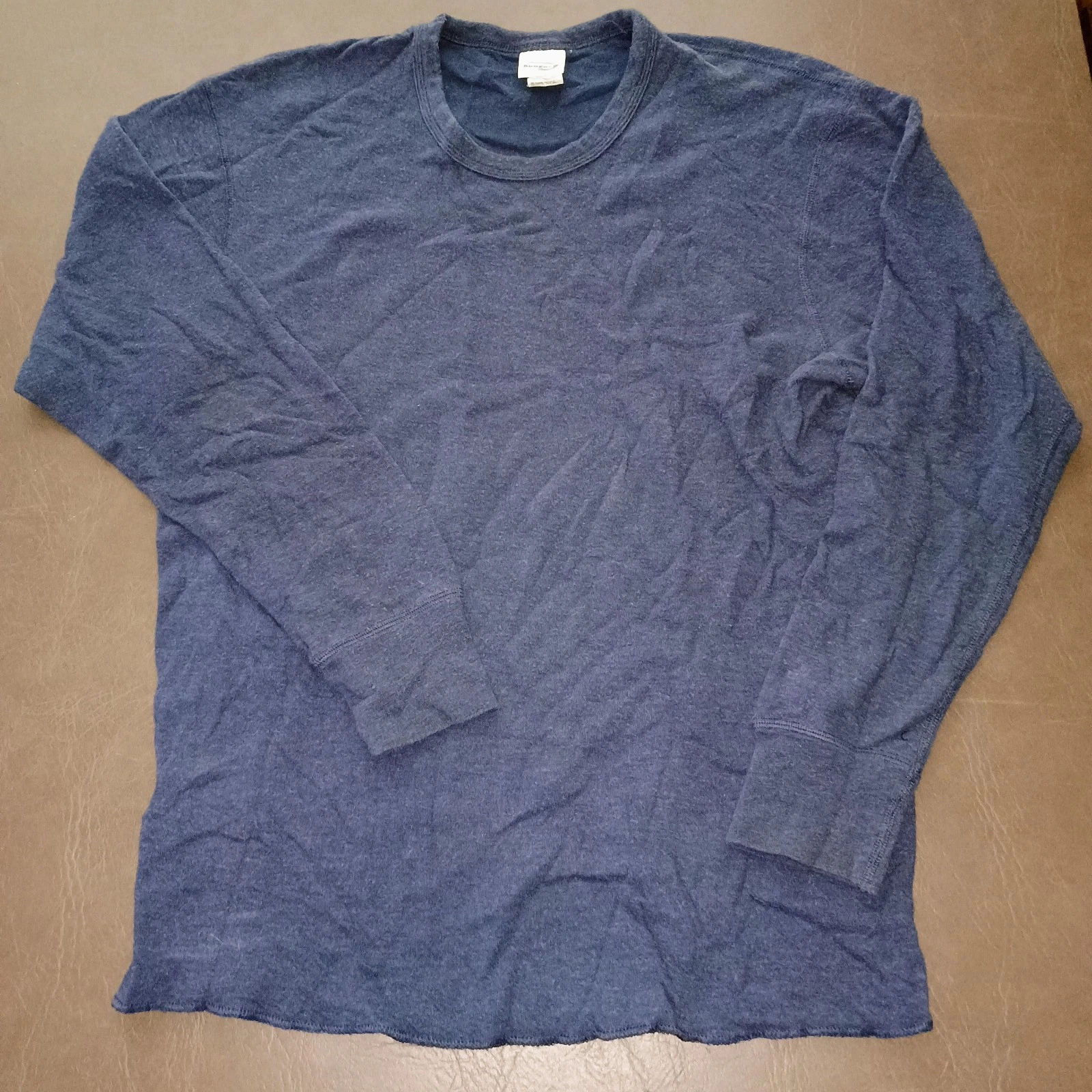 Vintage Duofold Blue Cotton Wool Base Layer Thermal Shirt Top Men's L USA