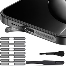 8PCS iPhone Speaker Dust Cover Compatible with 16 17 Black Titanium