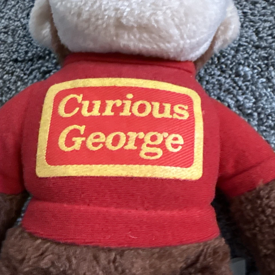 Vintage Knickerbocker Curious George Plush Monkey Stuffed Animal 14” Red Shirt - Image 4 of 4
