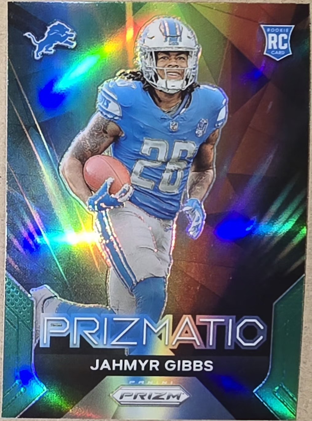 2023 Panini Prizm - Rookie Green  Prizmatic Jahmyr Gibbs #20 Green Prizm (RC)