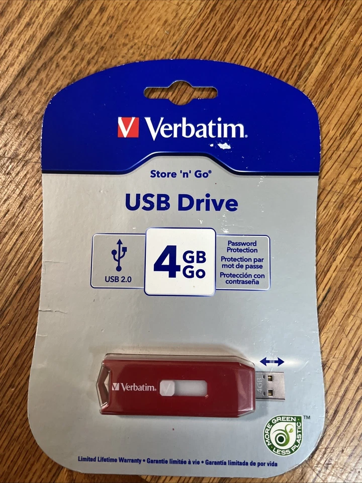 Verbatim 4GB Store 'n' Go USB 2.0 Flash Drive - Red 95236 - brand new in package - Image 2 of 4