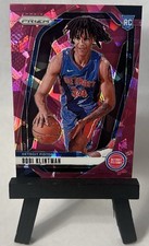 2024-25 Panini Prizm Bobi Klintman #266 Pink Ice Prizm RC Detroit Pistons