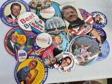 Lot of 28 Political Campaign Buttons Pins Presidential Election Memorabilia Read