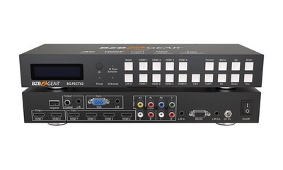 BZBGEAR 7x2 4K Presentation Switcher Scaler with HDMI/VGA/Component/Composite