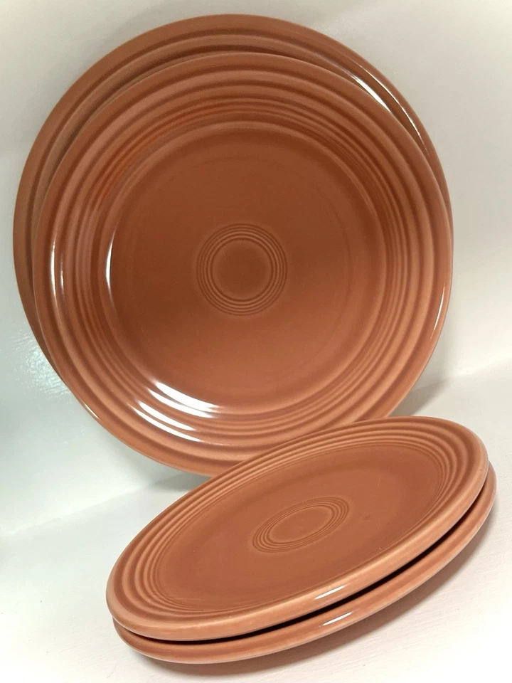 4 pratos vintage Rose Fiesta, jantar/almoço/2 pão e manteiga HLC ca. 1951-1959 - Imagem 2 de 4