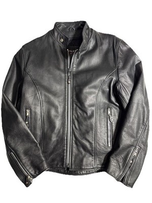 Vtg Wilsons Leather Motorcycle Biker Jacket /Mens Small/ Black /Thinsulate Lined