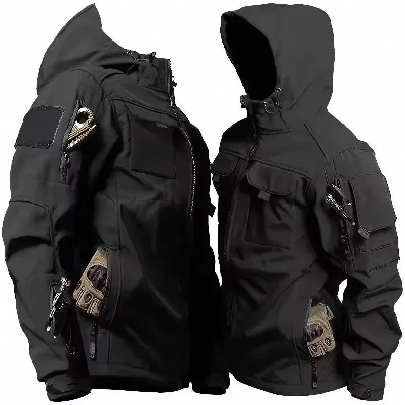 Mens Tactical Soft Shell Jacket Waterproof Windproof Hooded Military Coat image 1