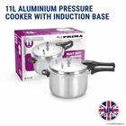 11L ALUMINIUM PRESSURE COOKER INDUCTION KITCHEN NEW