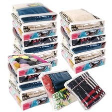 20Pcs Clear Vinyl Zippered Storage Bags, Small Blankets Storage Bags Plastic ...
