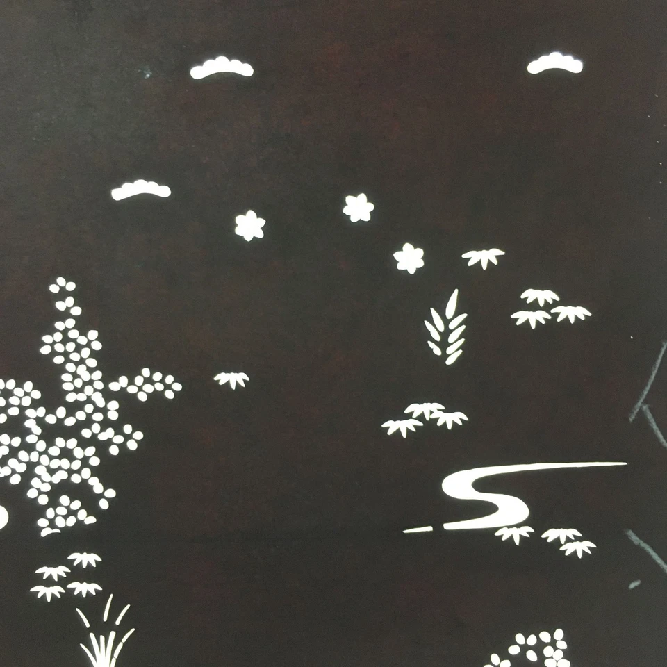 Antique Japanese Katagami Paper Kimono Stencil Katazome Stream Design C667 - Image 3 of 4