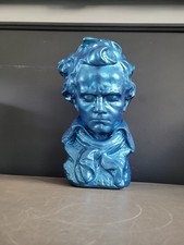 Buste de Beethoven peint en bleu métallisé