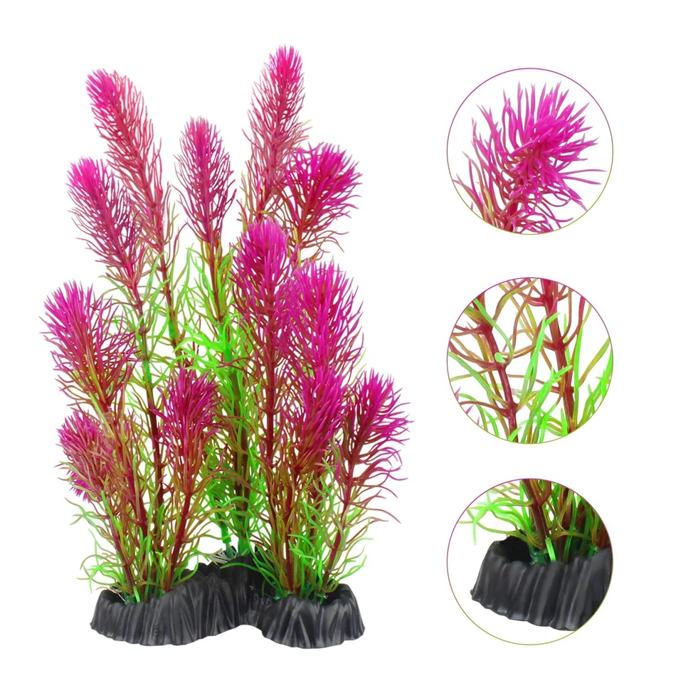 Plantas artificiales para acuario - Decoraciones de pecera de plástico - Pack de 7 | St Foto 2 de 4