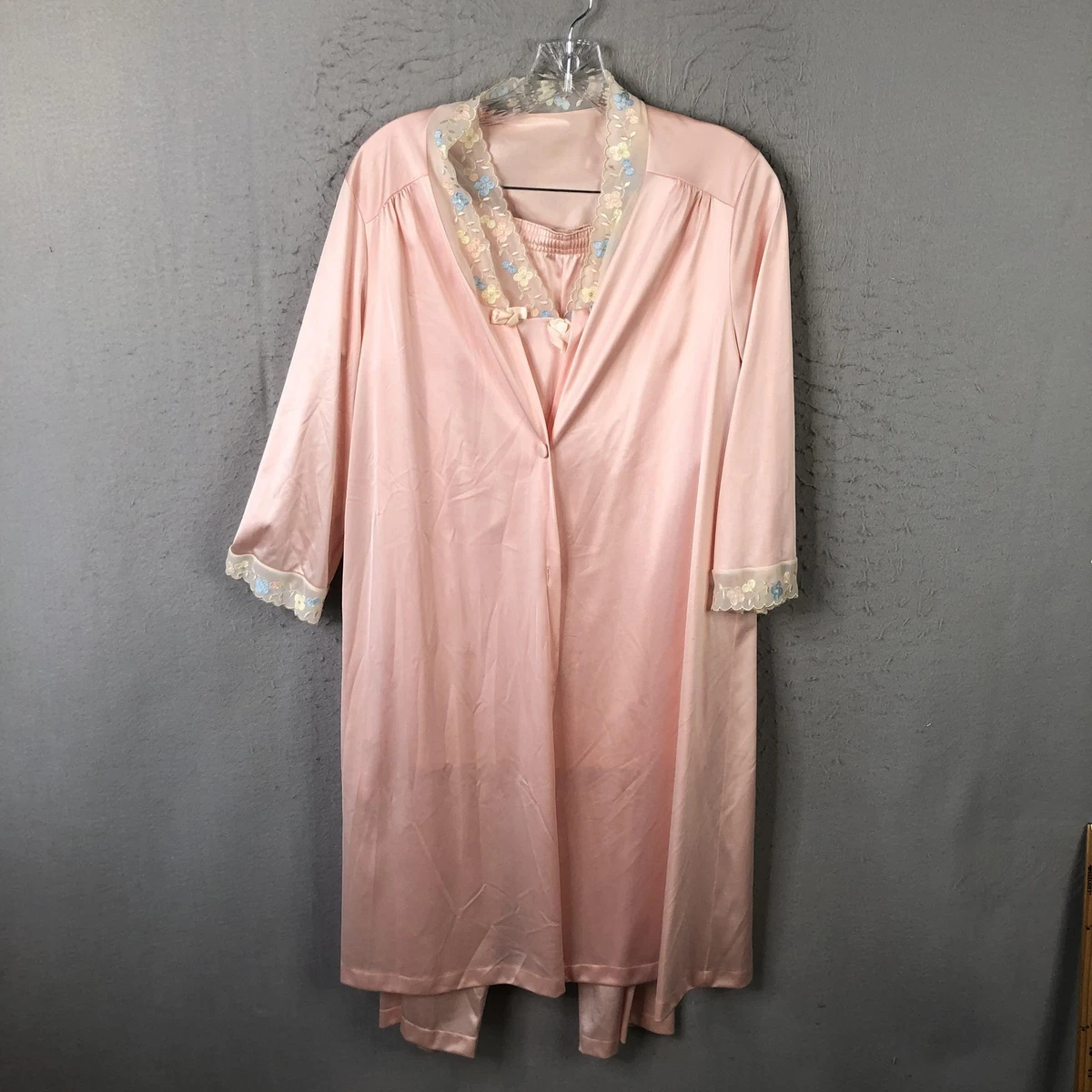 Pyjama 2 Pièces Vanity Fair Taille 8 Rose Vintage - Haut Manches Courtes Et Pantalon Court