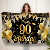 90. Geburtstag Banner, 90. Geburtstagsbanner Deko FüR MäNner & Frauen, Handgehal