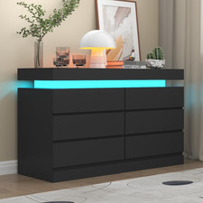 6-Drawer Dresser with LED Light and Power Outlet