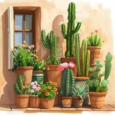 Cactus Diamond Art Kits for Adults,Flowers 5D Diamond Painting Kits for Beginner