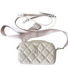 Steve Madden Quilted Beige Crossbody Purse Adjustable Strap Double Strap Fashion