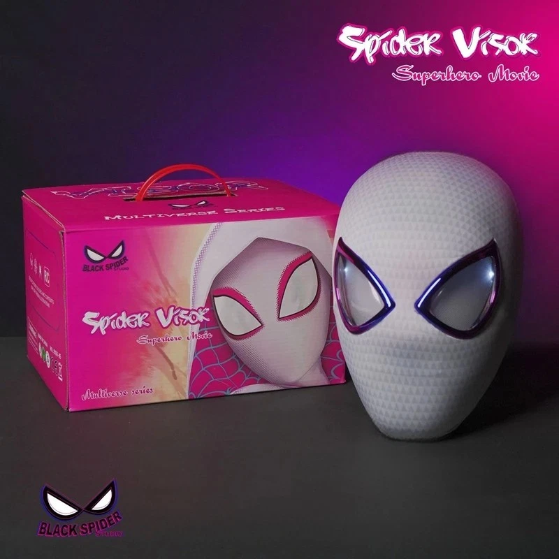 Mascara Miles Spiderman Headgear 1:1 Cosplay Moving Eyes Electronic Mask Remote - Image 3 of 4