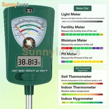 7in1 Digital PH Soil Tester Fertility LCD Moisture Plant Water Temperature Meter