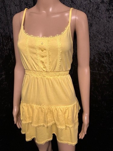 BNWT Papaya Yellow Strappy Short Summer Dress Size 14 RRP £ 7