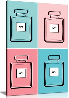 Gerahmtes Leinwandbild Pastell Parfums, Bilder für Wohnwände Deko