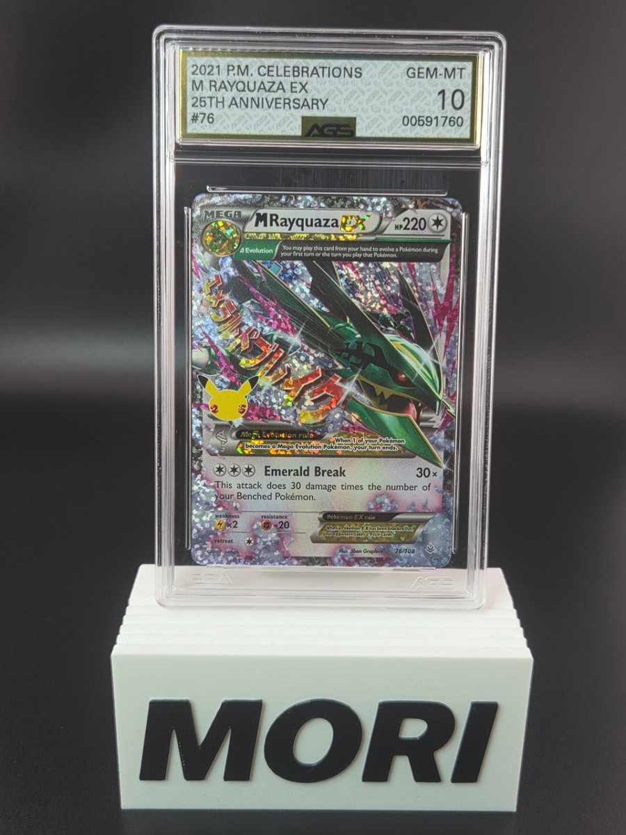 AGS 10 GEM MINT M Rayquaza EX #76/108 Pokemon Celebrations