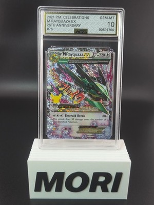 AGS 10 GEM MINT M Rayquaza EX #76/108 Pokemon Celebrations