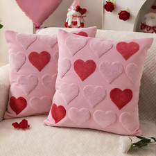 Valentines Day Throw Pillow Covers 18 x 18 Inch Set of 2, Valentines Day Decorat