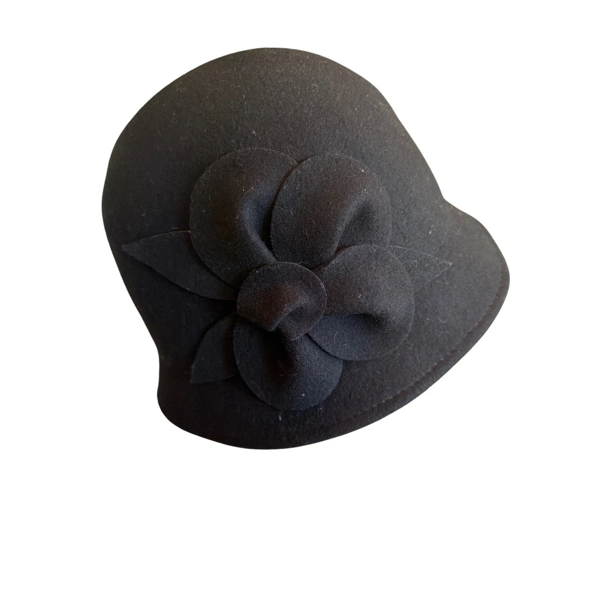 Bordoni Black and Gray Women\'s Cloche Hat with Floral Accent.  One size. Amazon.com: Scala Women main image 3
