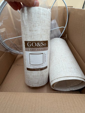 GO  SO Drum Lamp Shades Set of 2 Medium, Off White / Tan 13 x 11 x 10"