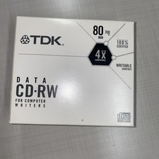 TDK CD RW Disc 80 Minute 700mb 1-4x Blank Media Music Storage Recording Consumer
