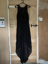 Quiz Black Sequinned Dress High Low Skirt 