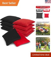 8 PCS Cornhole Bags - Bean Bags for Cornhole, 4 Black and 4 Red for Tossing, ...