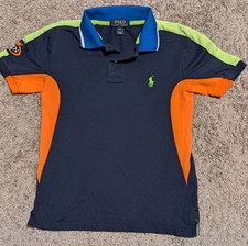 Polo Ralph Lauren Performance Polo Shirt Boys Sz. 8 Small EUC Colorblock US Open