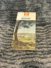 1964 Shell Spokane Vintage Road Map 