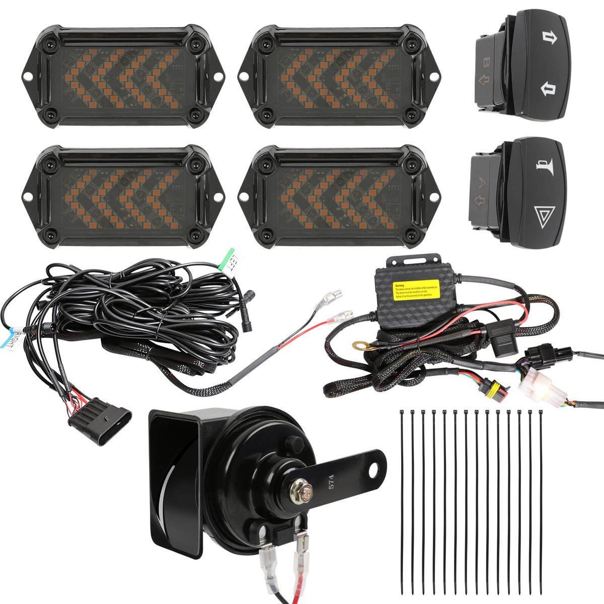 For Kawasaki Ridge Crew HVAC Street Legal UTV Turn Signal Horn Kit