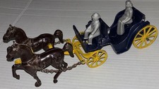 Vintage Stanley Cast Iron Surrey Horse Drawn Toy Carriage Figures Oconto WI USA