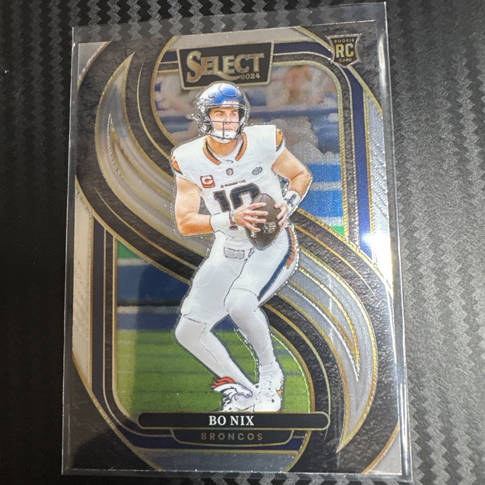 2024 Panini Select - Premier Level Bo Nix #117 Silver Prizm Die-Cut (RC)