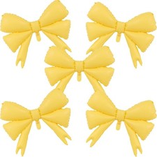 Giant Yellow Bow Foil Balloons 30x24 Inch Party Decorations for Birthday Baby
