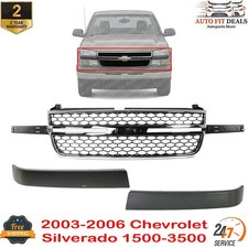 New Grille Assembly 2pcs Molding For 2003-2006 Chevrolet Silverado 1500-3500 New Grille Assembly 2pcs Molding For 2003-2006 Chevrolet Silverado 1500-3500
