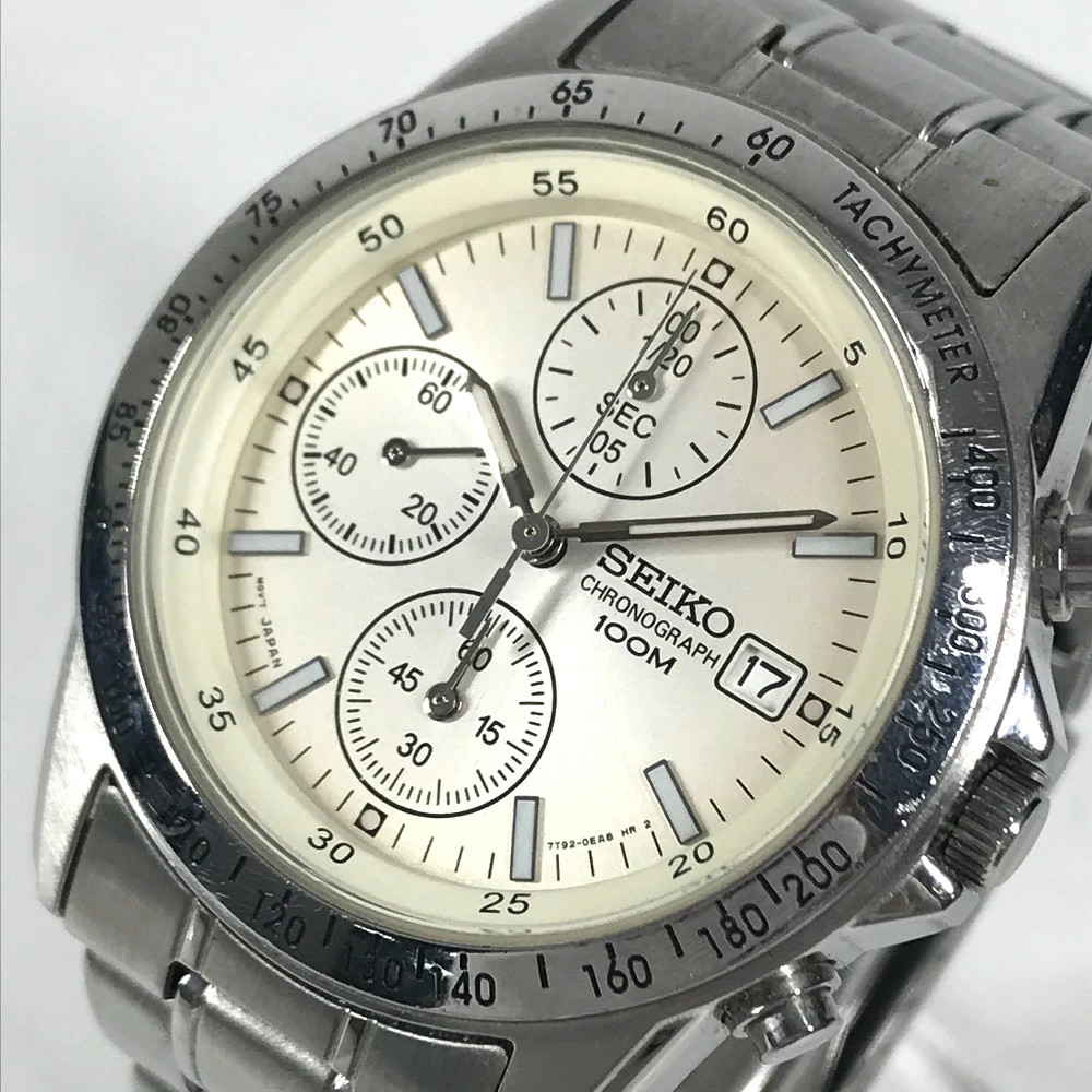Seiko 7T92-0DW0 Spirit Chronograph Quartz Watch Stain… - Gem