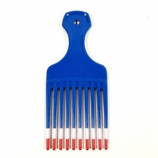 Vtg Color Dip Lift Comb Hair Pick Red White BLUE Handle Retro 1980-90s Goody