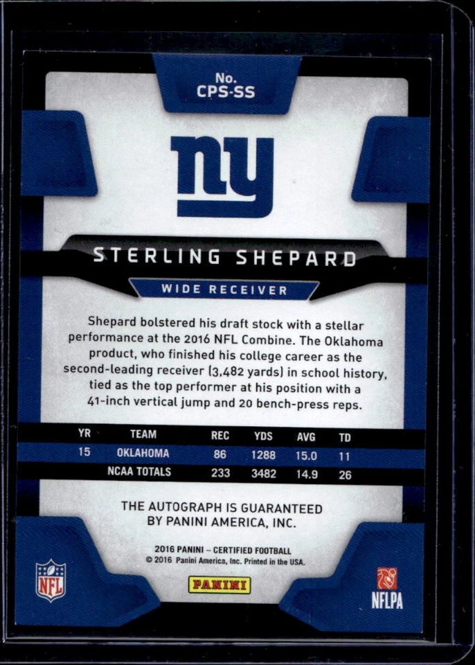 2016 Certified Sterling Shepard Potential Signatures Mirror Red RC Auto #29/75 - Image 2 of 2