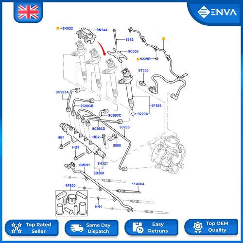 Fuel Injector Leak Off Pipe & Clips For Ford Transit Mk7 2.2 Tdci 0614 1473393 eBay
