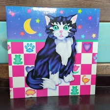 Vintage 1988 Lisa Frank 3 Ring Binder Black Cat Photo Album 11.5 X 11.5