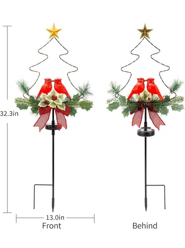 Set Of 6 Solar Christmas Decorations Outdoor LED Lights - Picture 2 of 5