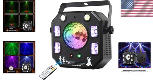 Stunning 4-in-1 LED Disco Party Light with Kaleidoscope & Strobe Effects - Picture 2 of 8