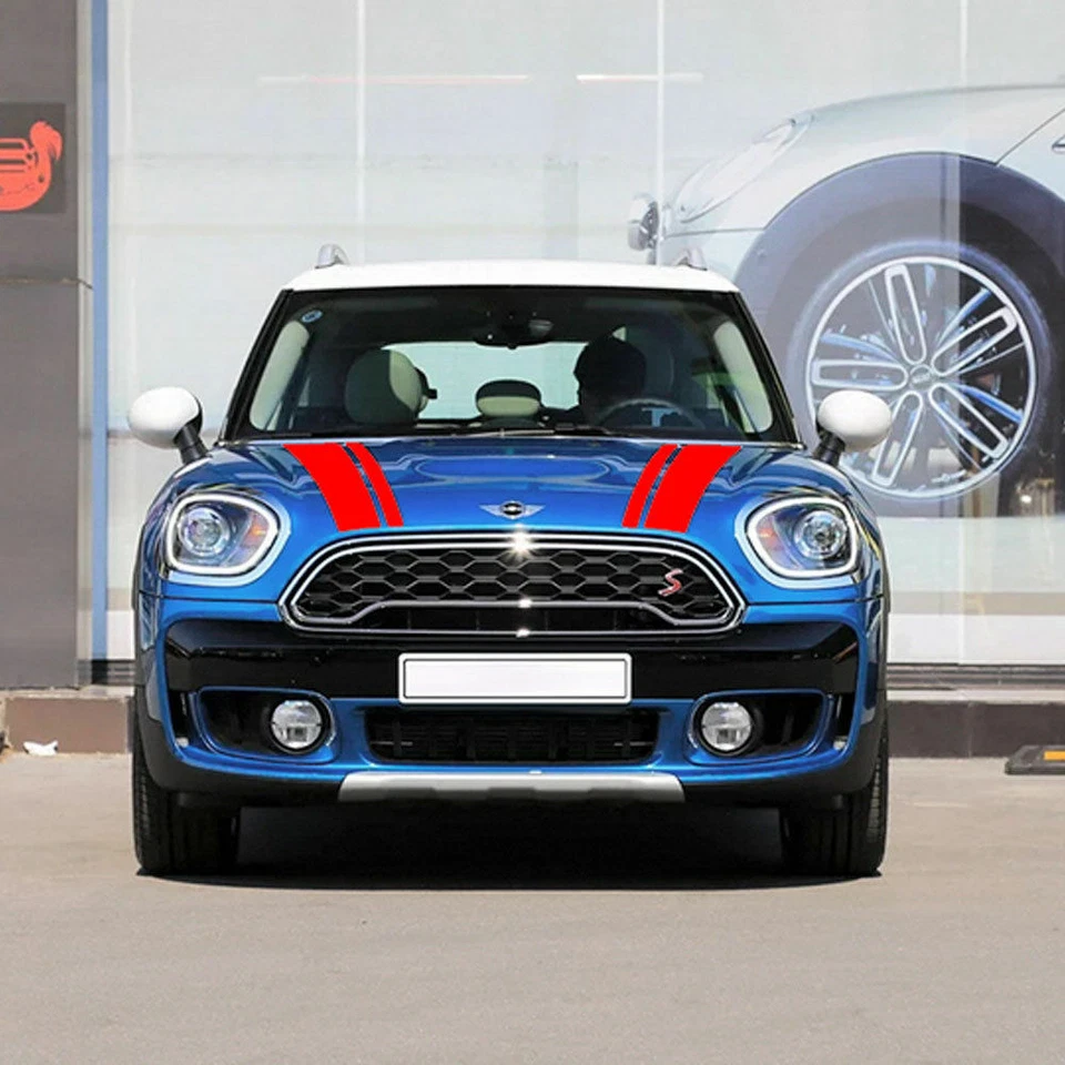 Calcomanía adhesiva gráfica trasera rayas capó para Mini Cooper Countryman F60 2016-22 Foto 3 de 4
